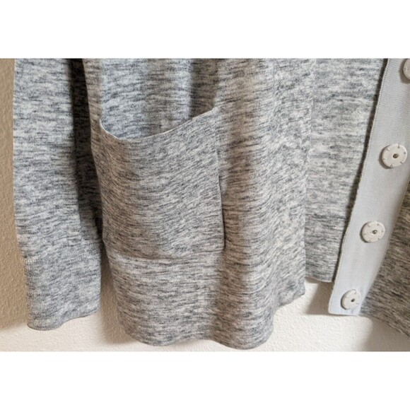 Wmn's Cabi # 5286 Marble Cardigan Heather Gray Snap-Front Cotton Blend Sweater S - Picture 7 of 10